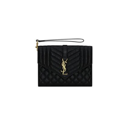YSL CASSANDRE matelassé leather flap clutch